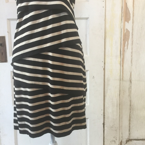 Ann Taylor Loft Black and Ivory Striped Dress - Picture 3 of 6